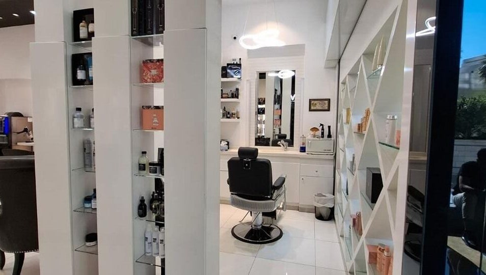 Interior of Laurance Beauty Salon in Dubai, AE, featuring modern design and a stylish salon chair.