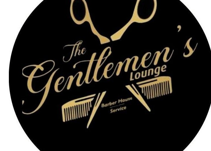 Gentlemen's Lounge logo featuring barber tools, Nairobi, KE.