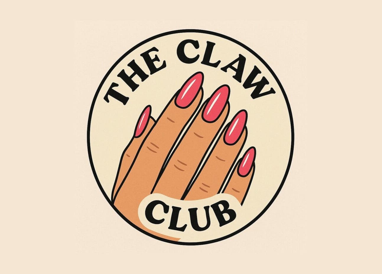 Logo of The Claw Club: a hand with polished nails, located in Prince Edward, Ontario, CA.