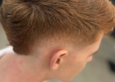 Close-up of a trendy fade haircut at Air Studio, Mendoza, Mendoza, AR.