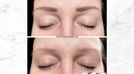 Transformation des sourcils à Ma Couleur Maquillage Permanent, Sherbrooke, Québec, CA. Résultat avant-après.