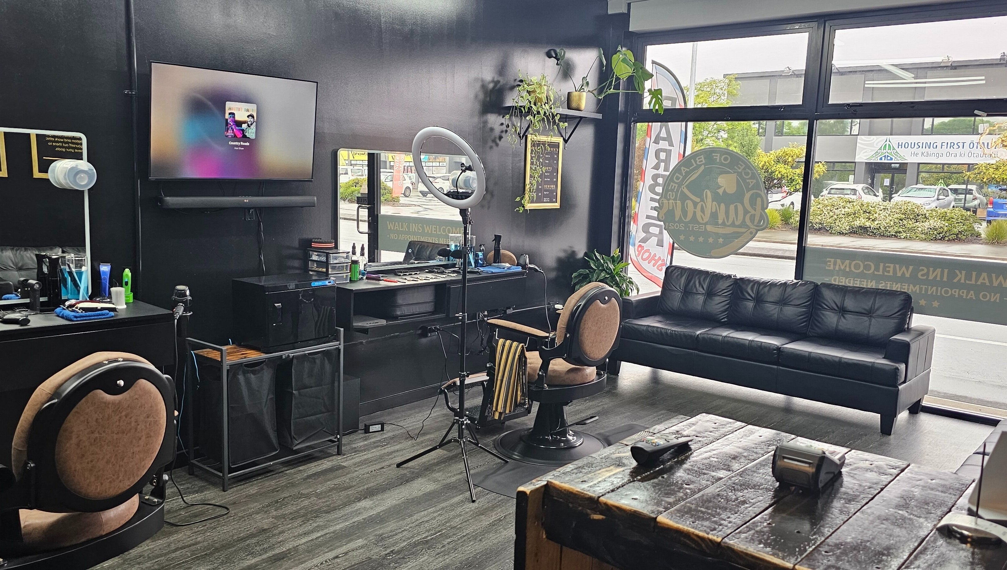 Elegant interior of Ace Of Blades in Christchurch, Canterbury Region, NZ, featuring modern decor and comfy seating.