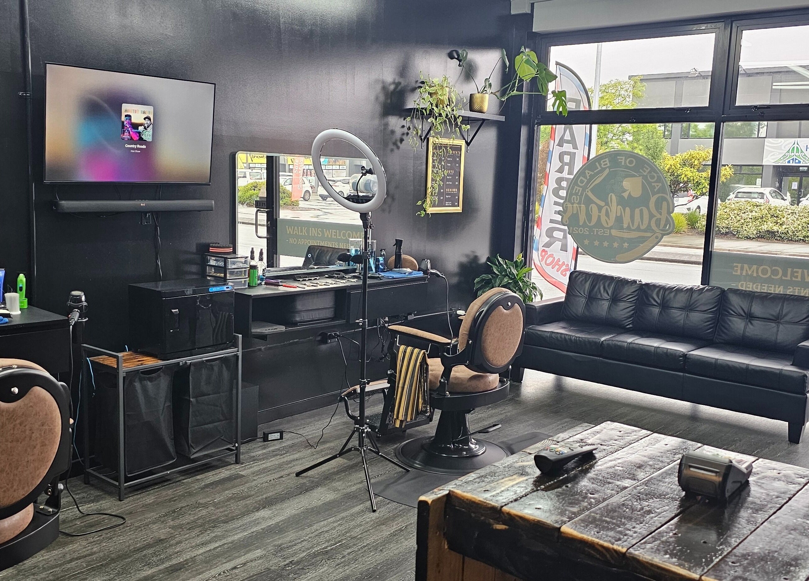 Elegant interior of Ace Of Blades in Christchurch, Canterbury Region, NZ, featuring modern decor and comfy seating.