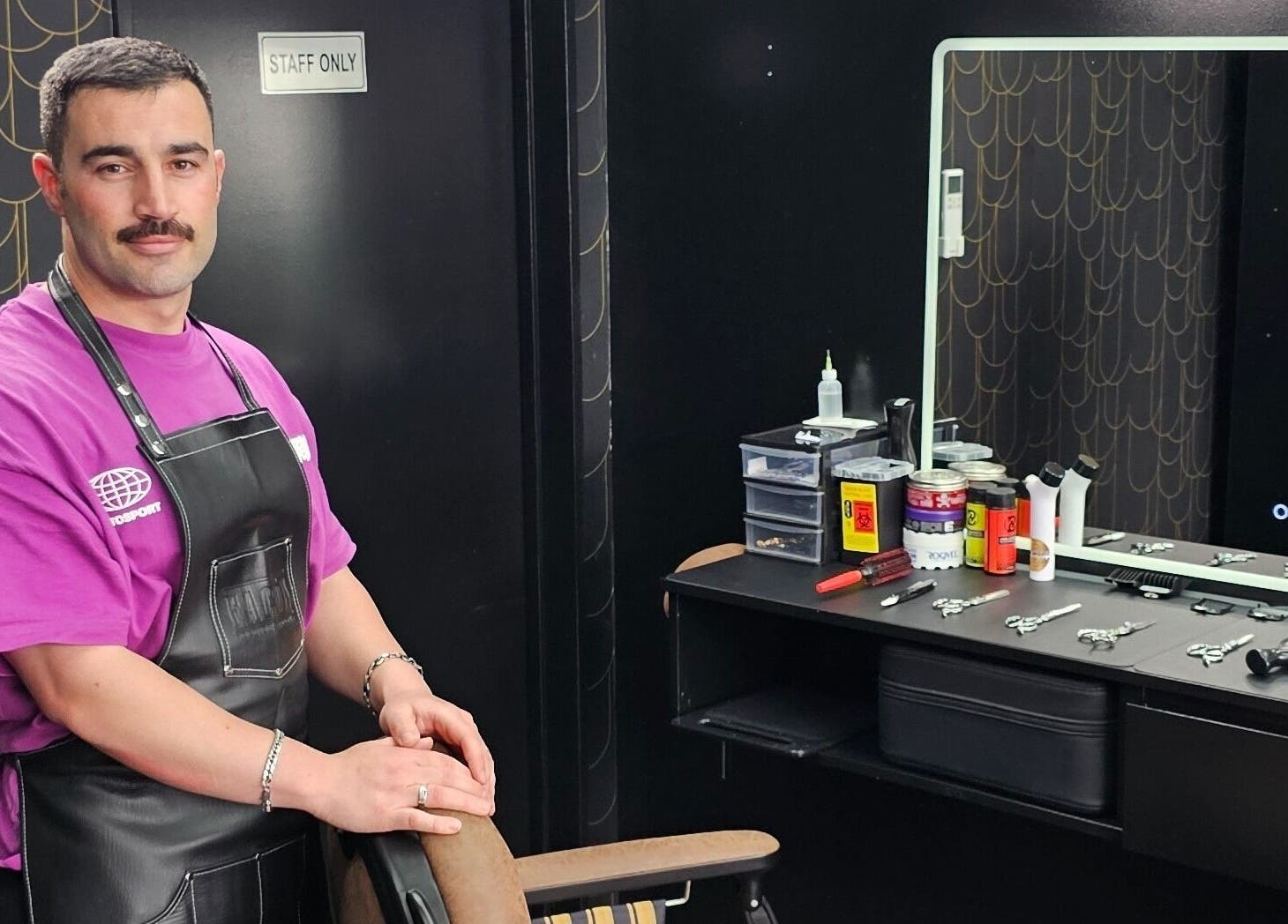 Ace Of Blades stylist in Christchurch, Canterbury Region, NZ with salon tools, reflecting professionalism.