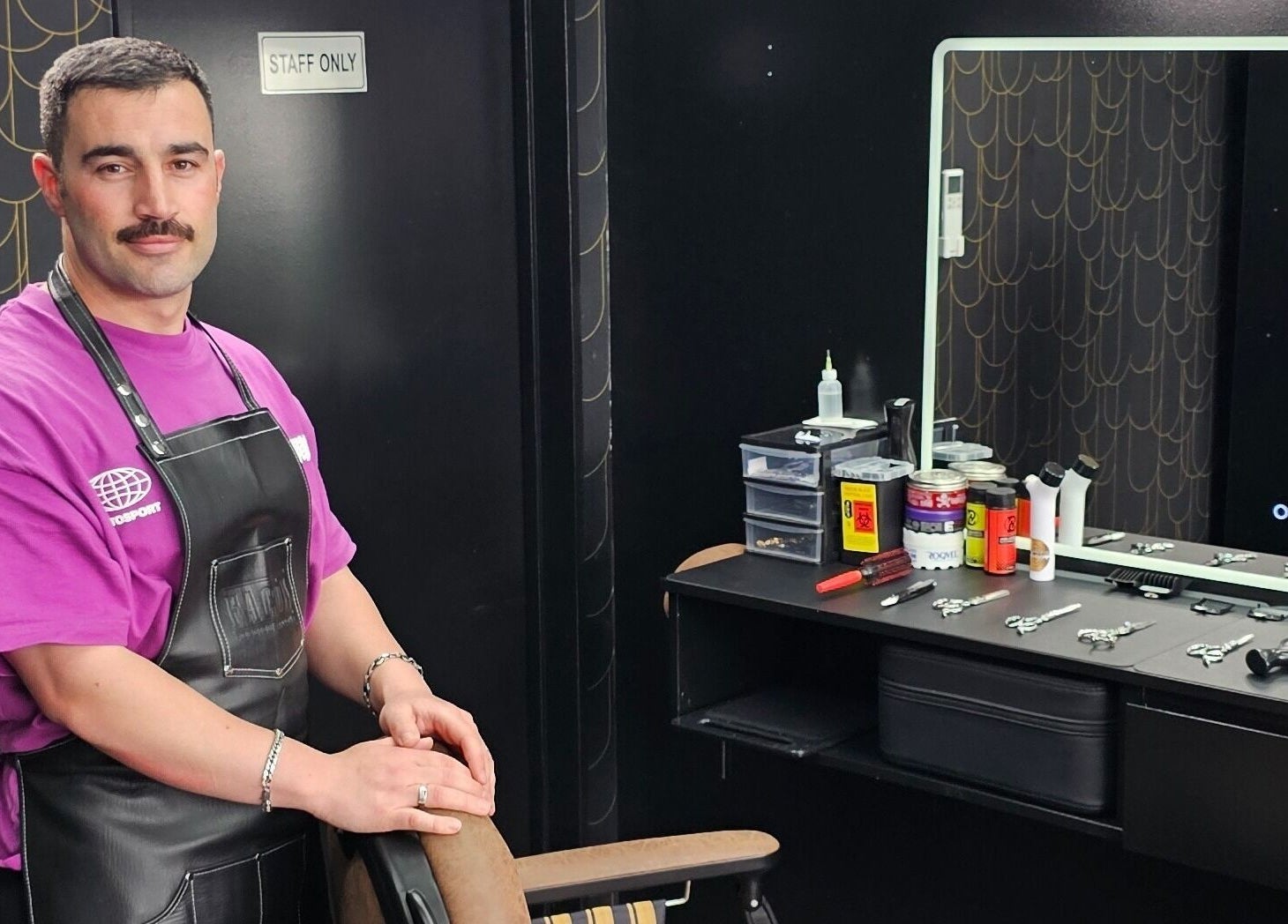 Ace Of Blades stylist in Christchurch, Canterbury Region, NZ with salon tools, reflecting professionalism.