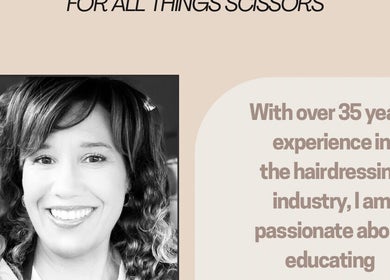 Portrait of expert at Leearne - Elite Scissors, Griffith, ACT, AU, with 35 years in hairdressing industry.