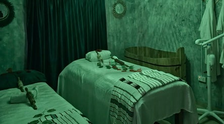 Relaxing massage room at Seasom Spa, Lekki, Lagos, NG offering serene wellness retreat ambiance.