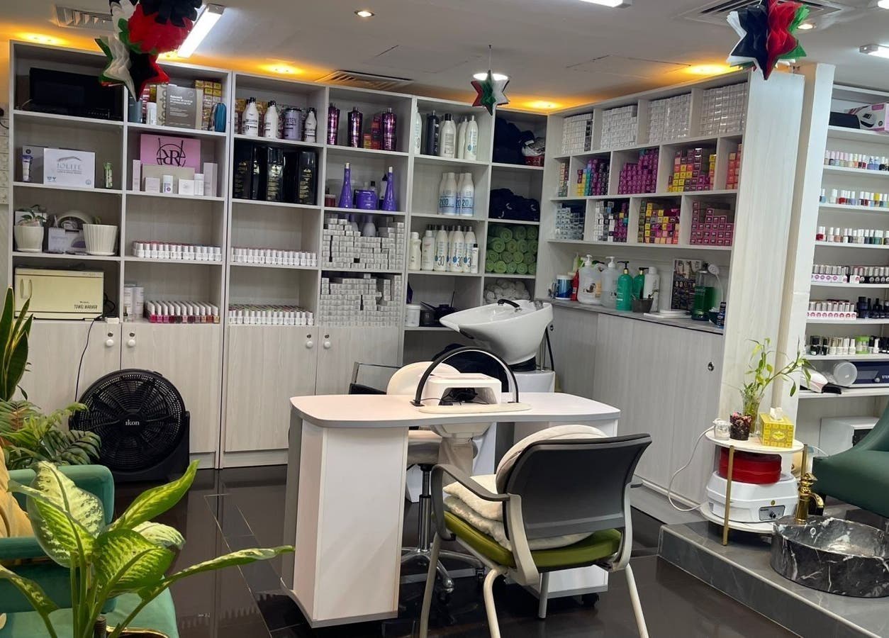 Elegant interior of Beauty Garden Lady Salon in Abu Dhabi, AE with plush seating and extensive product display.