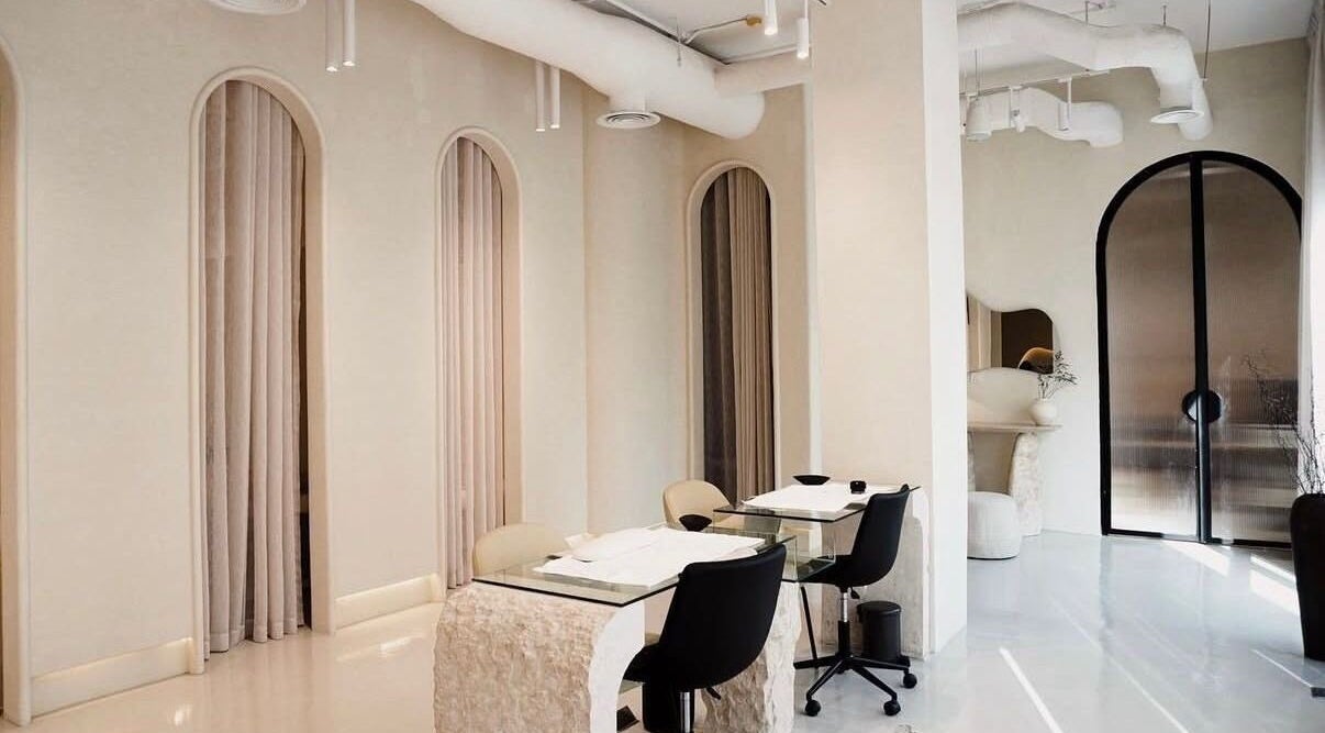 Chic interior of Ayla Studio in Al Khobar, Eastern Province, SA featuring modern decor and elegant workspace.