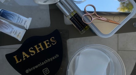 Lash tools and products at browNlashbyash, Robina, Queensland, AU ready for application.