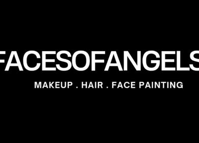Faces of Angels logo highlighting makeup, hair, and face painting in Hartlepool, England, GB.