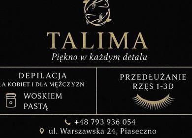 Logo Talima wnętrz z usługami depilacji i przedłużania rzęs w Piaseczno, Województwo Mazowieckie, PL.
