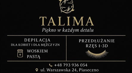 Logo Talima wnętrz z usługami depilacji i przedłużania rzęs w Piaseczno, Województwo Mazowieckie, PL.