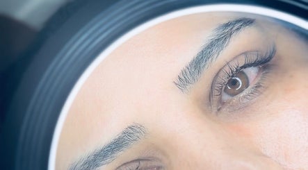 Close-up of expertly styled eyelashes at Gorgeous by Mary in Felixstow, South Australia, AU.