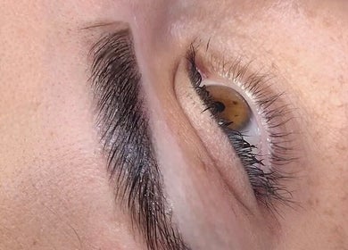 Perfectly styled eyebrow at Luxe Skin Studio, Derby, England, GB, showcasing detailed grooming.