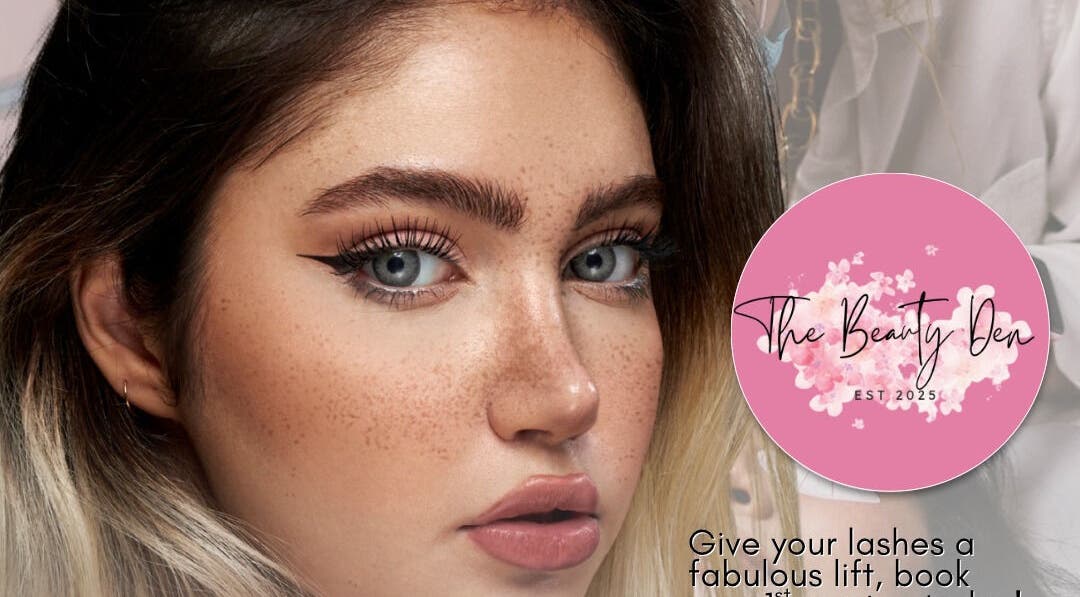 Close-up of enhanced lashes at The Beauty Den, Sheffield, England, GB, showcasing natural beauty.