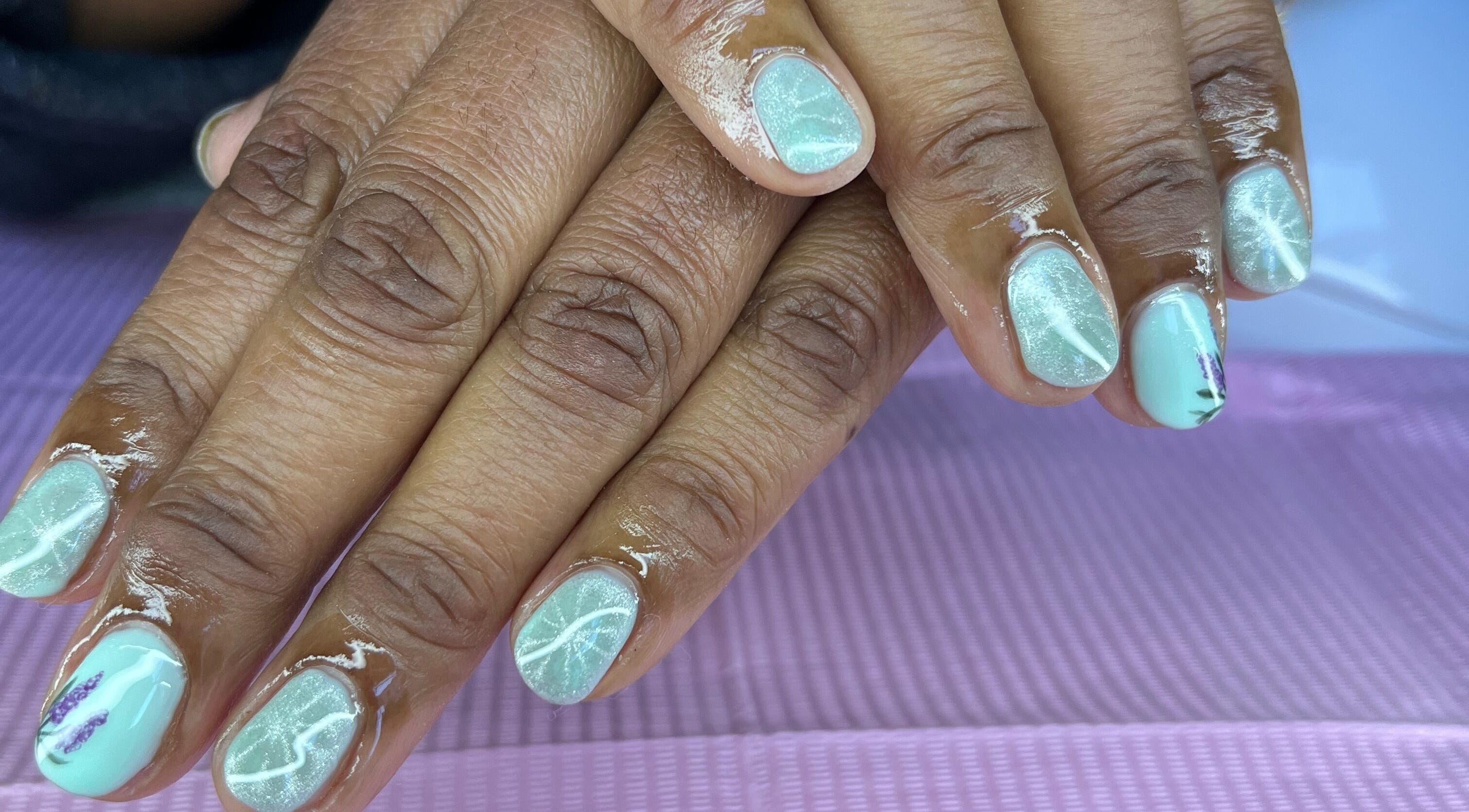 Elegant mint nail art at Nailed by Nay, Cape Town, Western Cape, ZA.