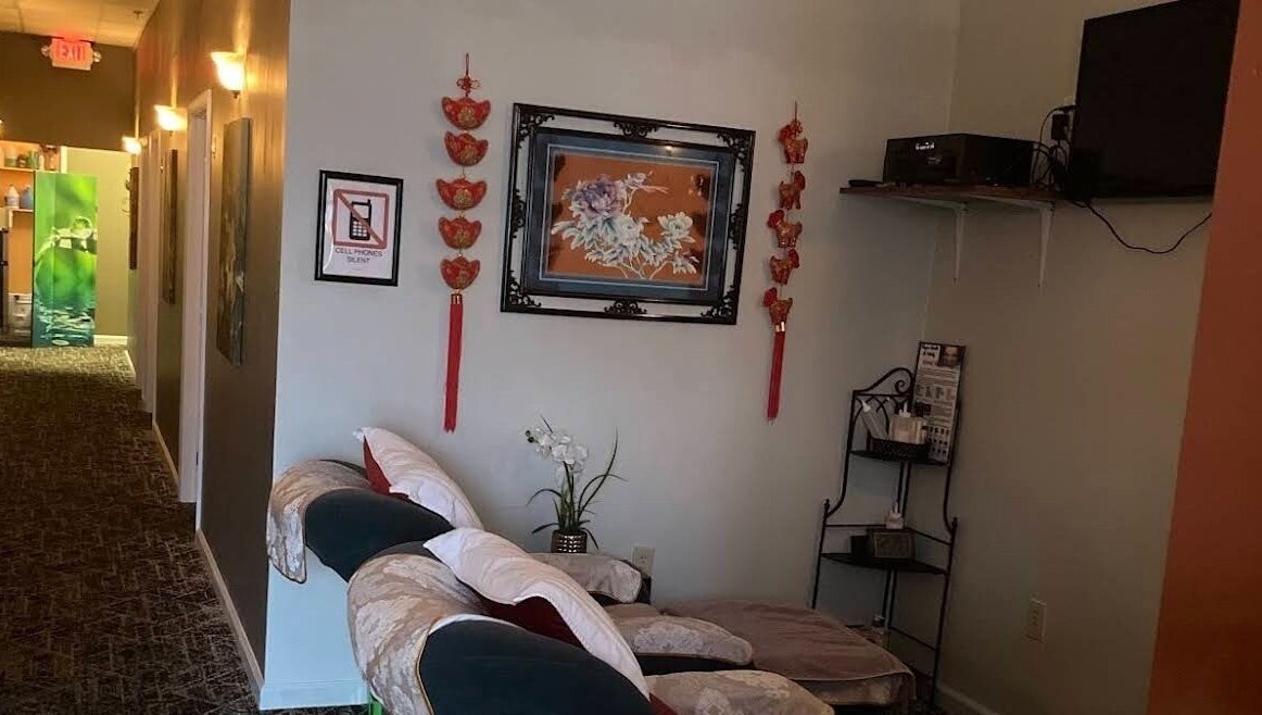 Relax Massage cozy interior with soothing decor in Douglasville, Georgia, US.