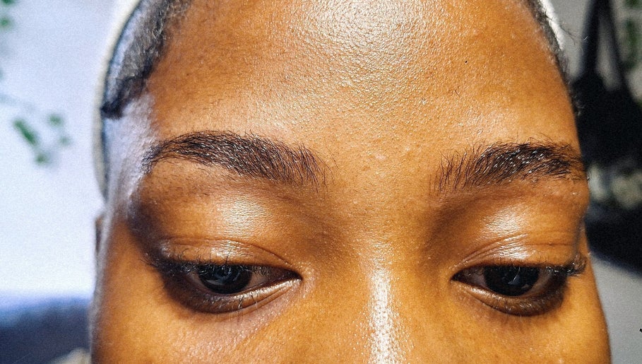 Close-up of expertly shaped eyebrows at Beauty box, Johannesburg, Gauteng, ZA.