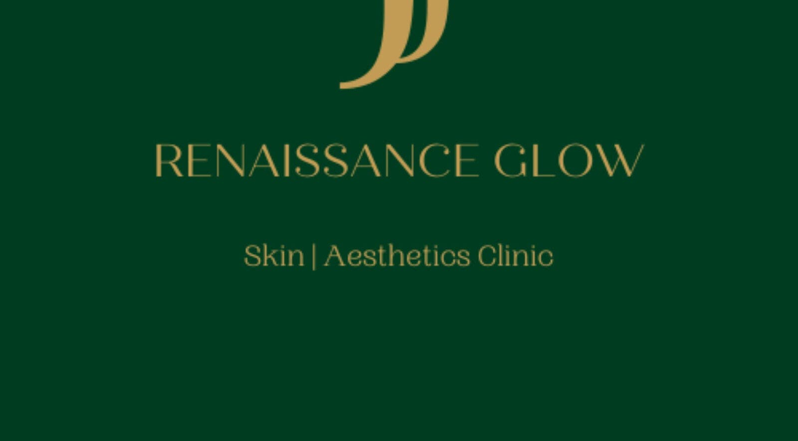 BookingsRenaissanceGlow logo at London, England, GB. Skin aesthetics clinic branding on green background.