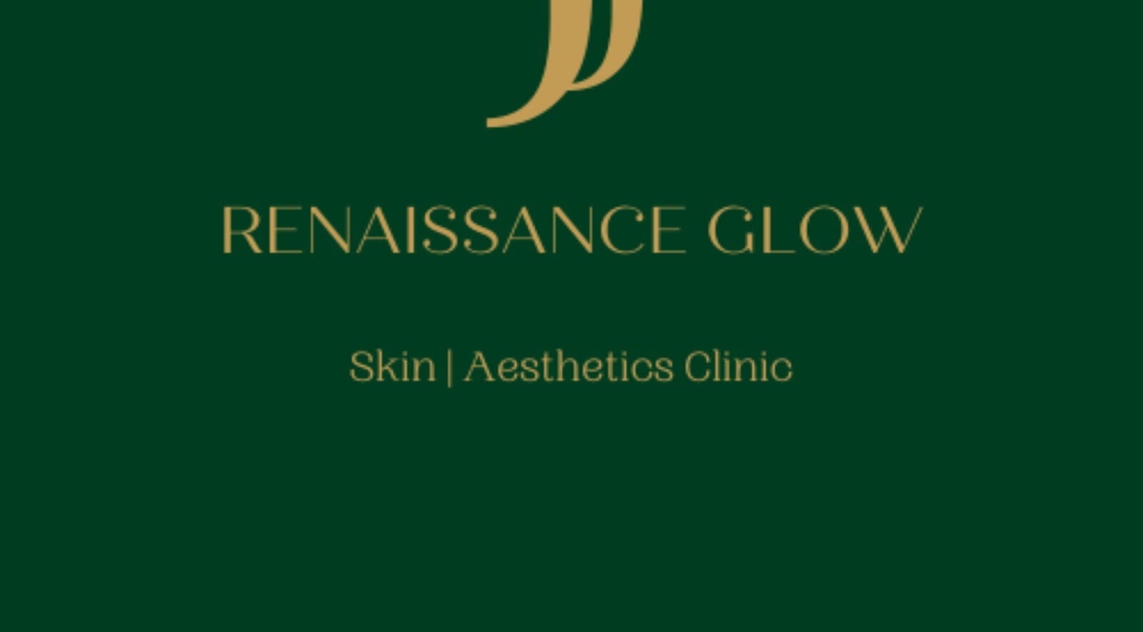 BookingsRenaissanceGlow logo at London, England, GB. Skin aesthetics clinic branding on green background.