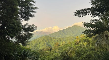 Scenic lush landscape near _Braided.by_bri, Kingstown, St. David, VC, featuring verdant hills and dense foliage.
