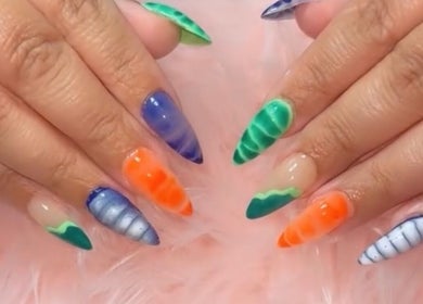 Colorful nail designs at Urztruly Nails x Visuals, Florida, Florida, US showcasing vibrant artistry.