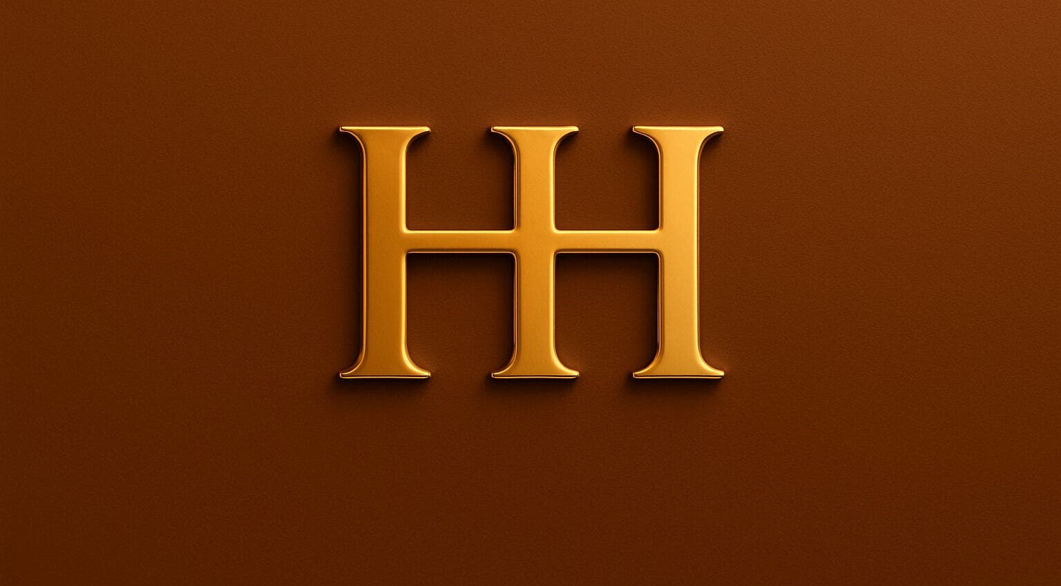Golden HH emblem representing HH Permanent Makeup in Glendale, California, US on a rich brown background.