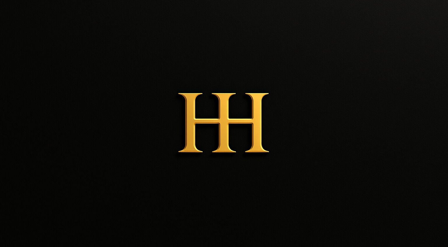 Gold HH emblem for HH Permanent Makeup in Glendale, California, US on black background.