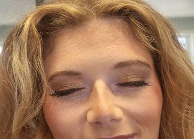 Close-up of a woman's elegant eye makeup from Elevated Beauty by Erica in Bourne, Massachusetts, US.