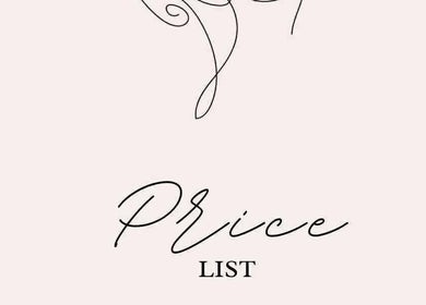 Stylish price list design for Myles of Beauty, located in Fleur-de-lis, Wales, GB.