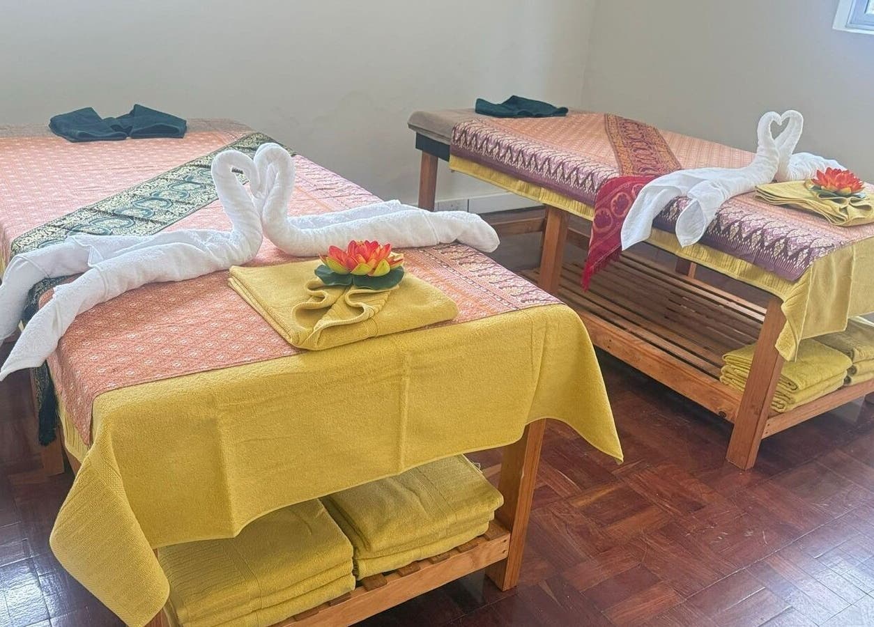 Relaxing massage tables set at Dok Koon Thai Massage and Wellness Spa in Cape Town, Western Cape, ZA.