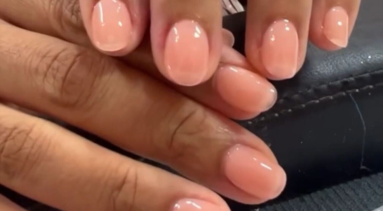 Chic nude manicure at Glam Room SXM, Philipsburg, [no Name], SX, showcasing glossy perfection and style.