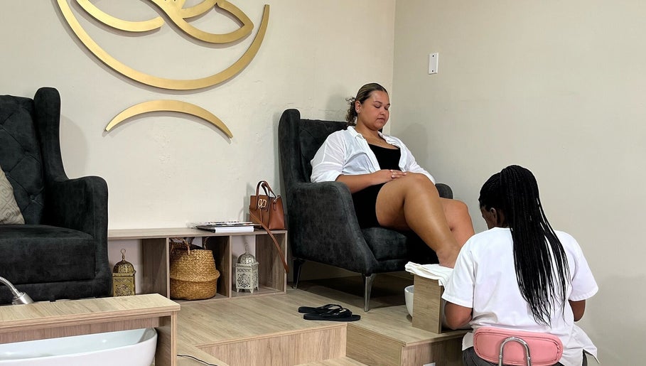 A calming pedicure session at Palangana Spa, Willemstad, CW, offering a soothing retreat for relaxation.