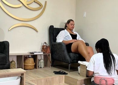 A calming pedicure session at Palangana Spa, Willemstad, CW, offering a soothing retreat for relaxation.