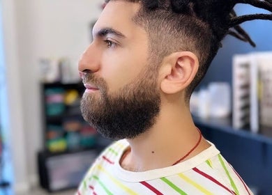 Side profile of a stylish haircut at Barber Manch LA in Glendale, California, US.