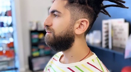 Side profile of a stylish haircut at Barber Manch LA in Glendale, California, US.
