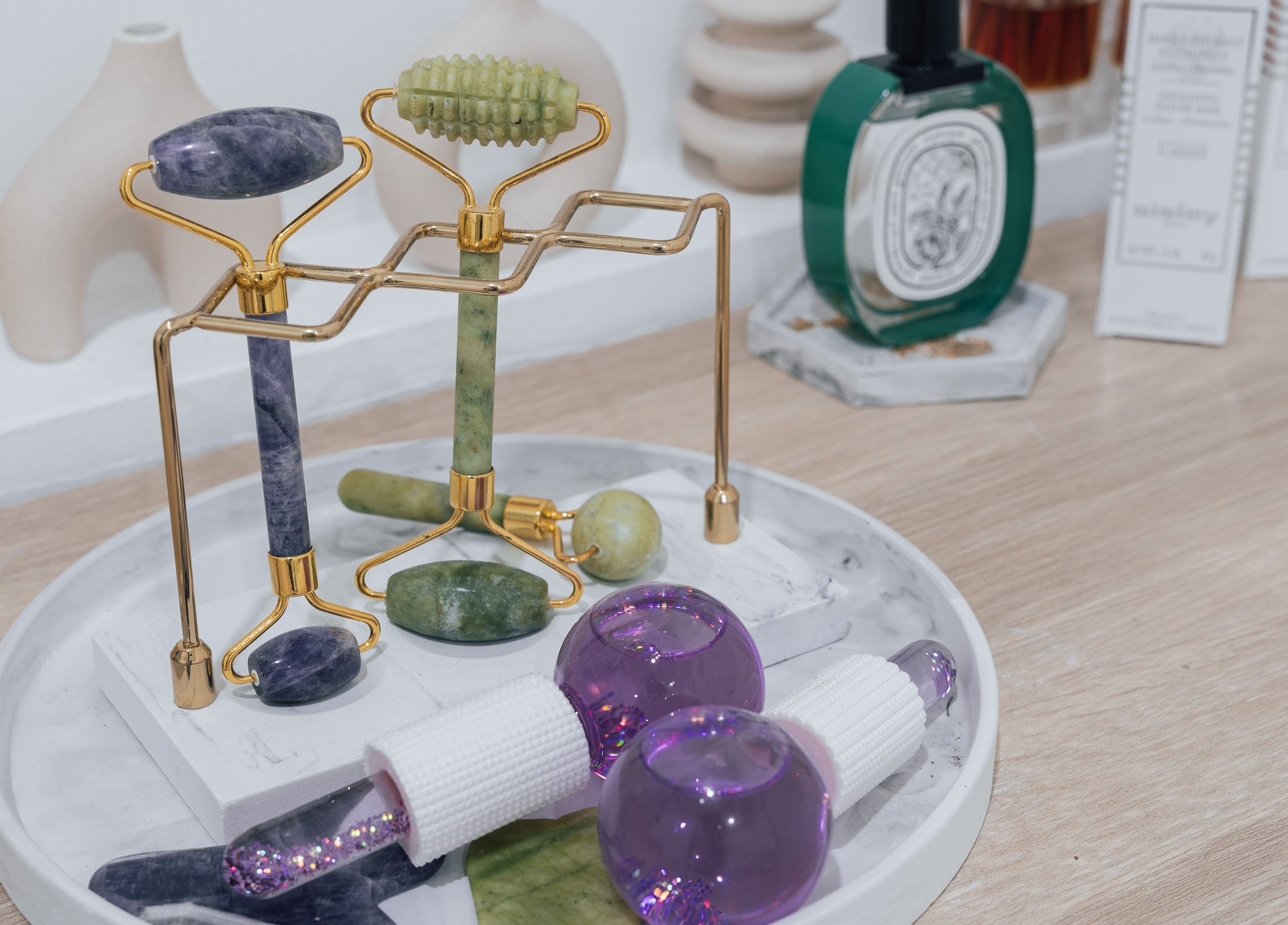 Elegant beauty tools displayed at Velvetwaxing Cherngtalay in Cherngtalay, ภูเก็ต, TH.