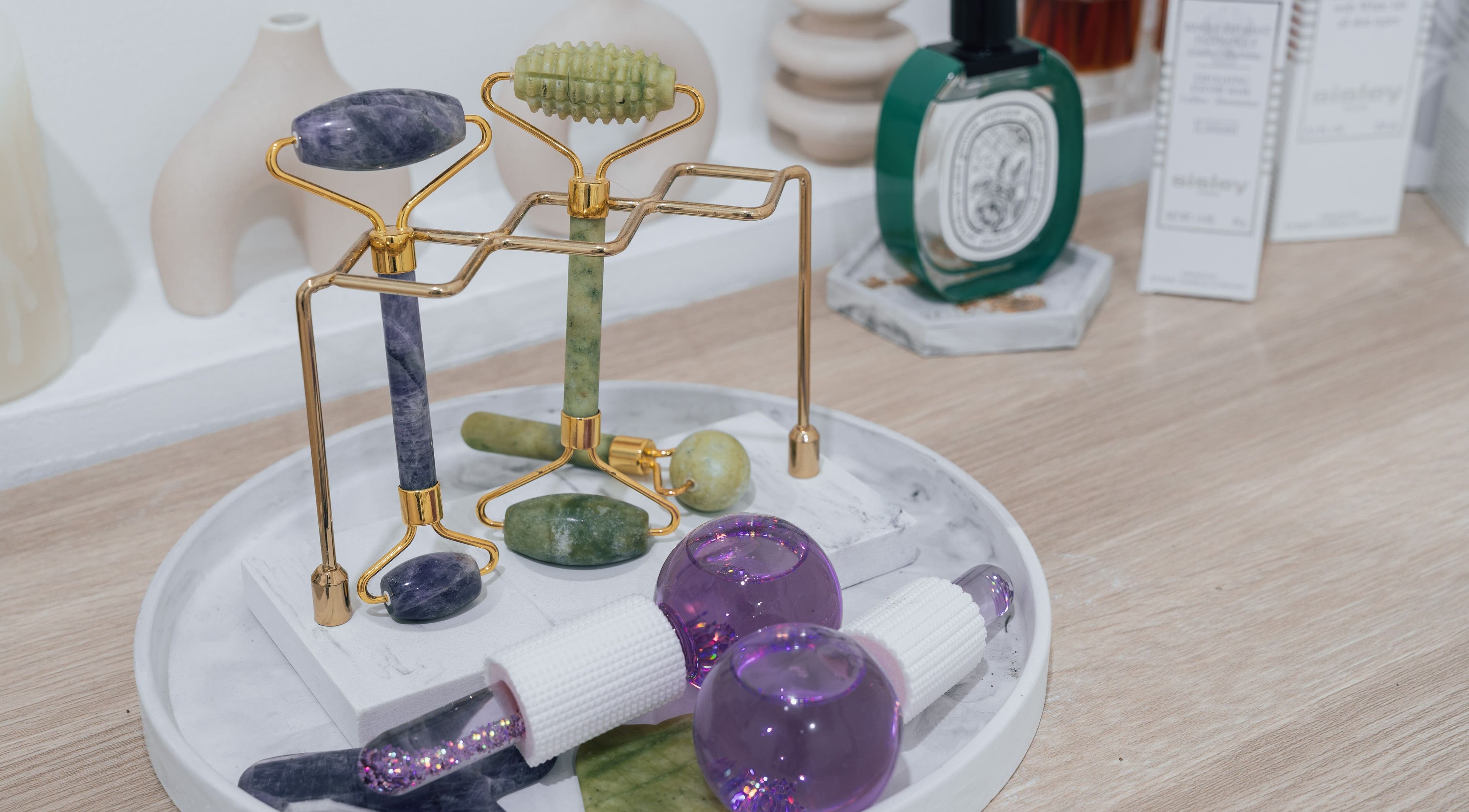 Elegant beauty tools displayed at Velvetwaxing Cherngtalay in Cherngtalay, ภูเก็ต, TH.