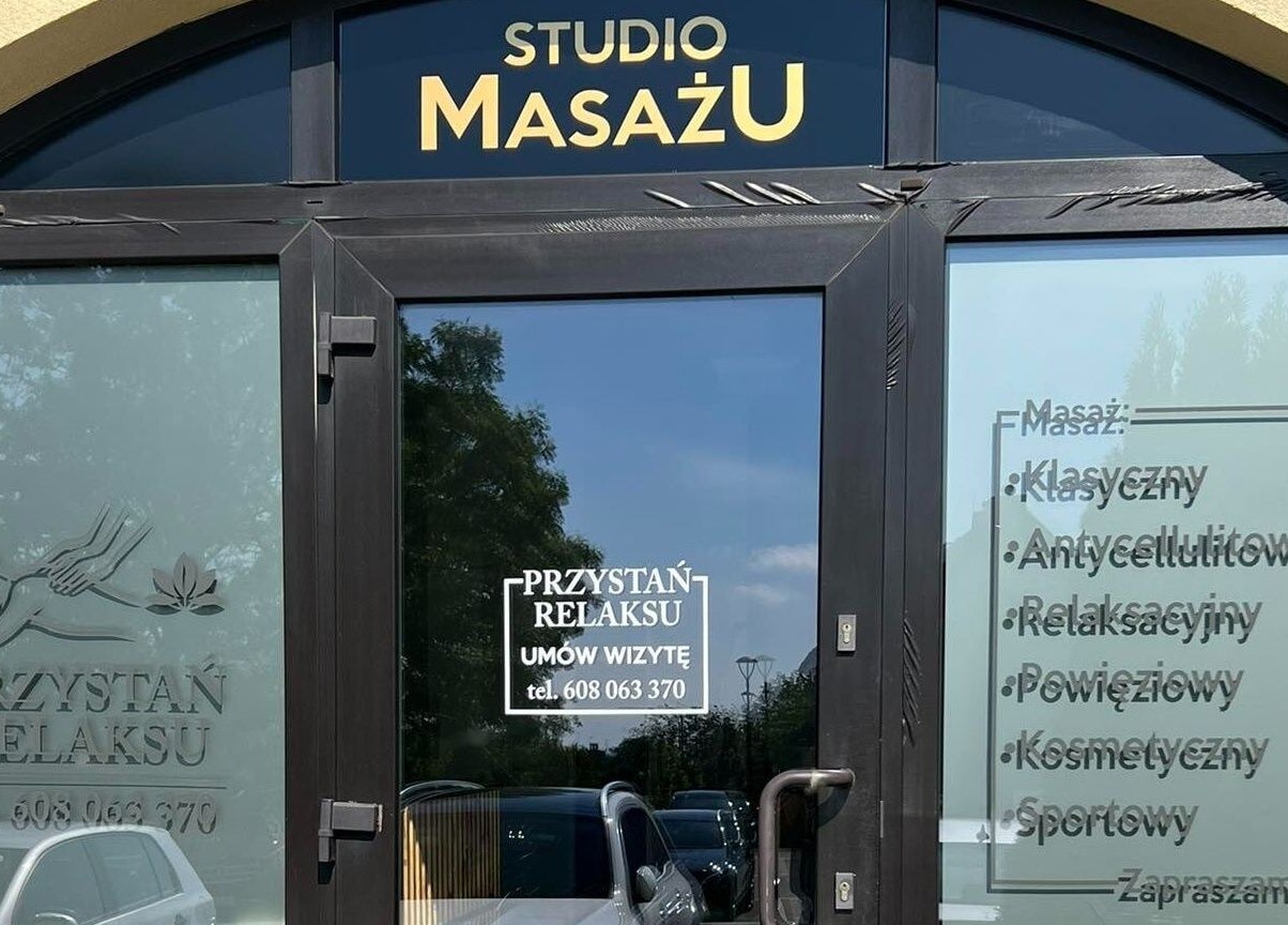 Wejście do Przystań Relaksu, studio masażu w Busko-zdrój, Województwo Świętokrzyskie, PL.