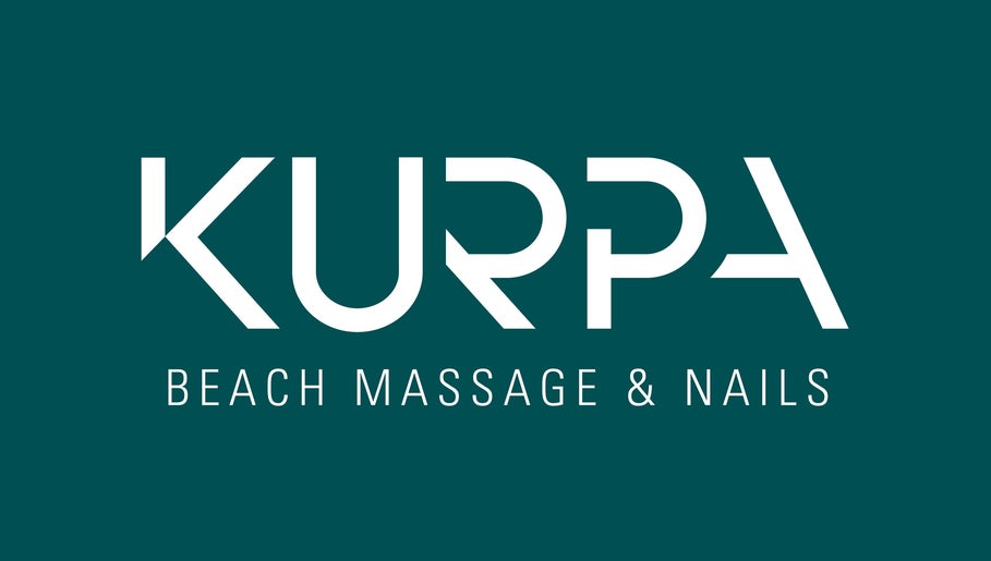 Kurpa Beach Massage logo with turquoise background in Willemstad, Curaçao, CW.