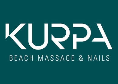 Kurpa Beach Massage logo with turquoise background in Willemstad, Curaçao, CW.