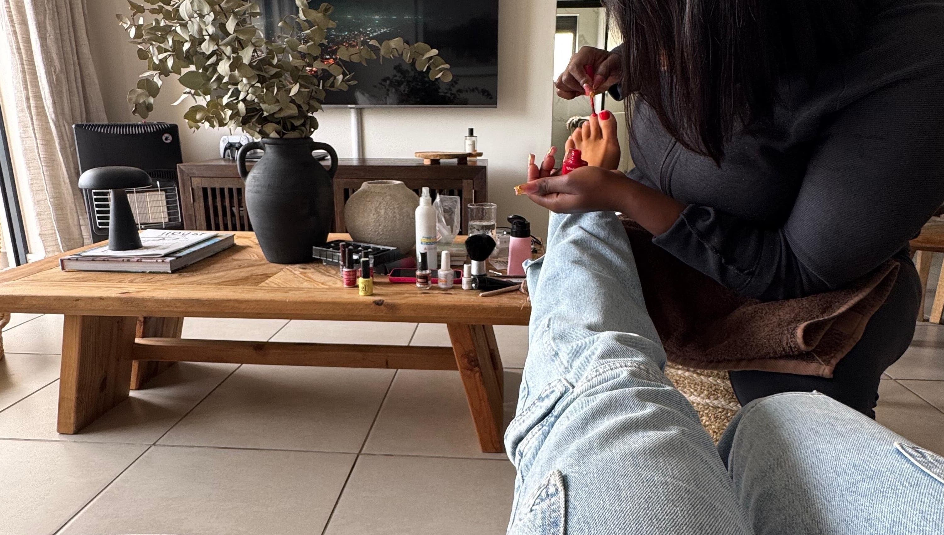Pedicure session at Opulent Nails, Cape Town, Western Cape, ZA with elegant salon setup.