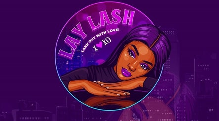 Vibrant LayLash logo with purple-hued woman in Tunapuna, Tunapuna/Piarco Regional Corporation, TT.