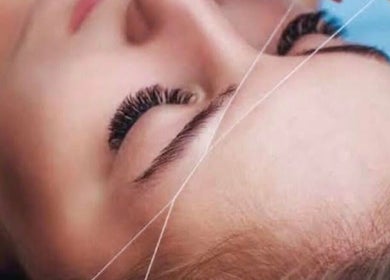 Eyebrow threading at Amy Glow Beauty, Christchurch, Canterbury Region, NZ for precise shaping.