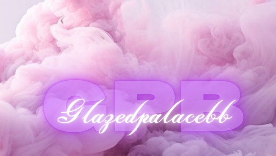 Elegant pink and purple misty background with Glazedpalace.bb logo. Fitts Village, Saint James, BB.