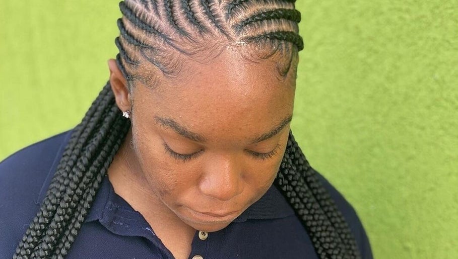 Intricate braids styled at P & S salon in Windhoek, Khomas Region, NA.