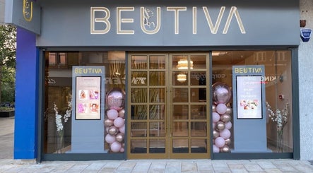 VZKN beauty spa entrance in London, England, GB with elegant decor and signage.