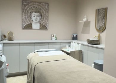 Tranquil treatment room at VZKN in London, England, GB featuring relaxing decor and wellness amenities.