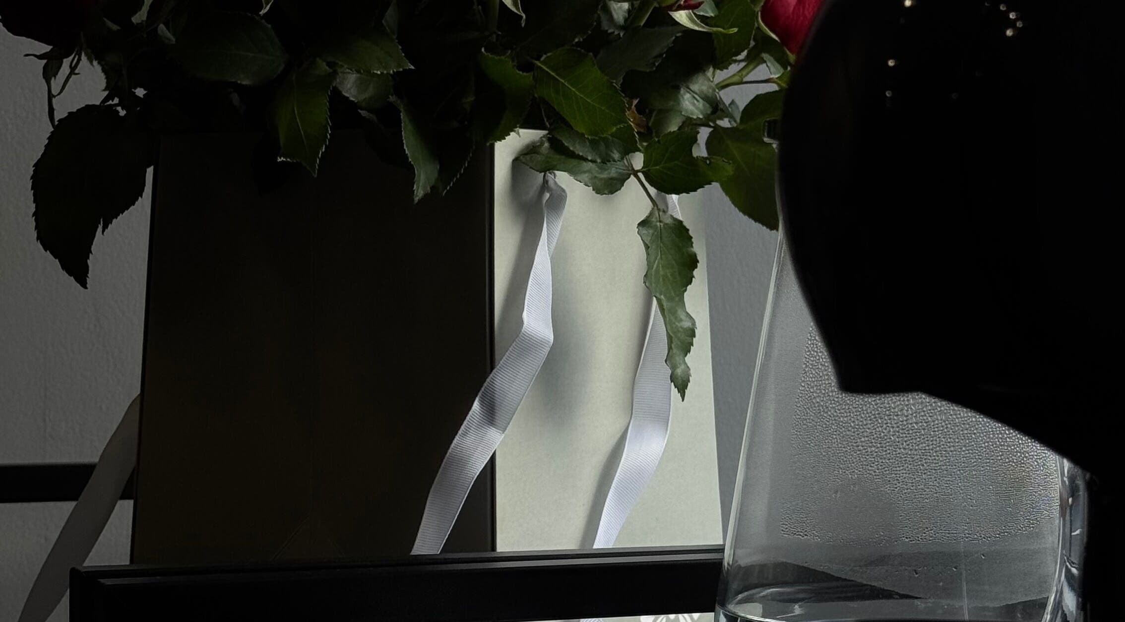 Elegant gift box with ribbon and vase at HAIR Extensions & Treatments, Ennis, County Clare, IE.